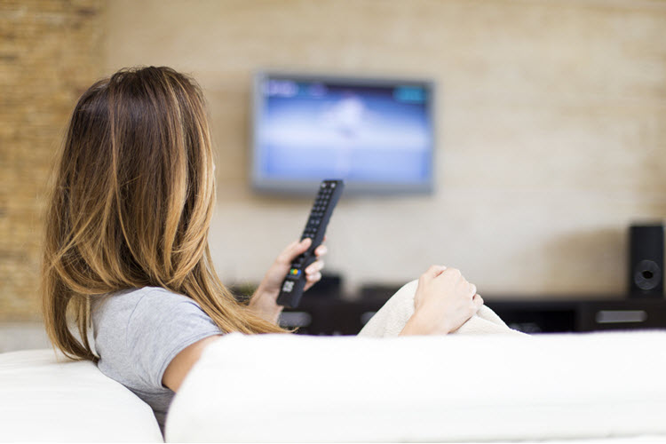 woman watching tv